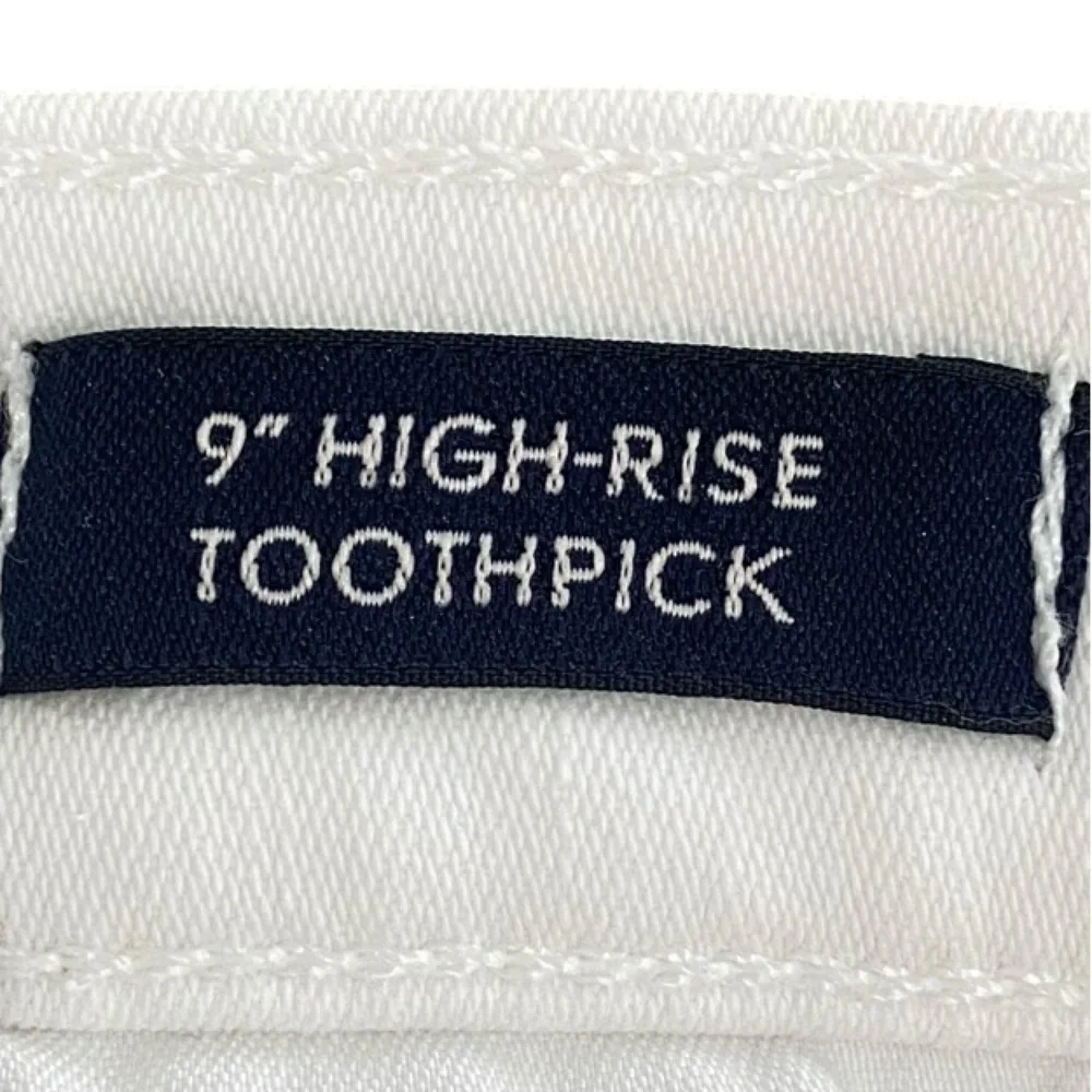 J Crew jeans 9” high-rise toothpick white stretch cotton jeans size 29